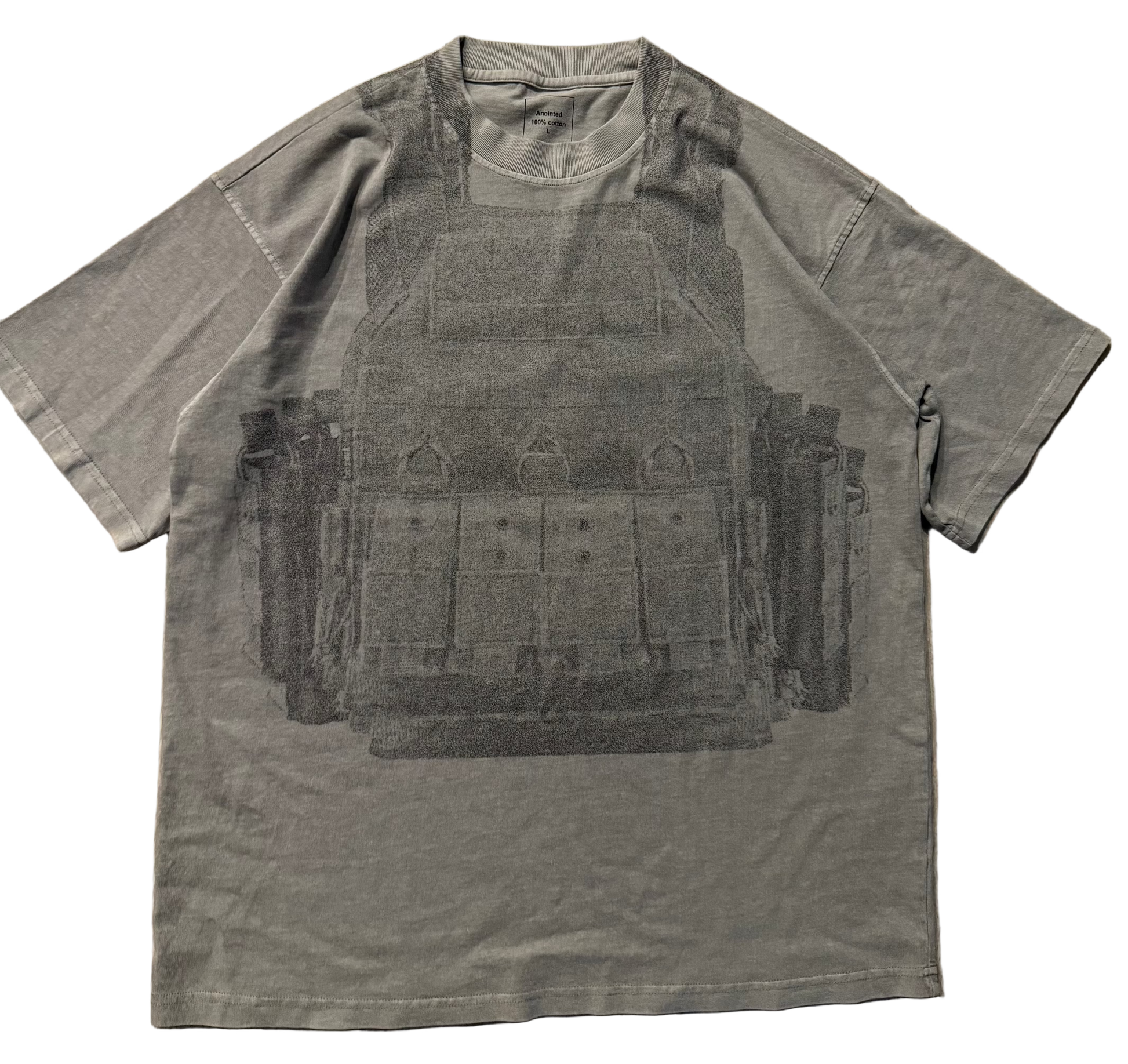 ANOINTED Vest t-shirt – armor-inspired graphic print front