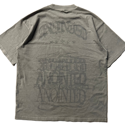 Vest oversized grey streetwear tee – back view minimal