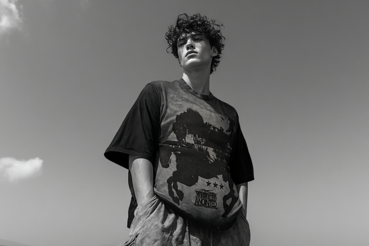 Wild West black oversized streetwear t-shirt by ANOINTED – front view