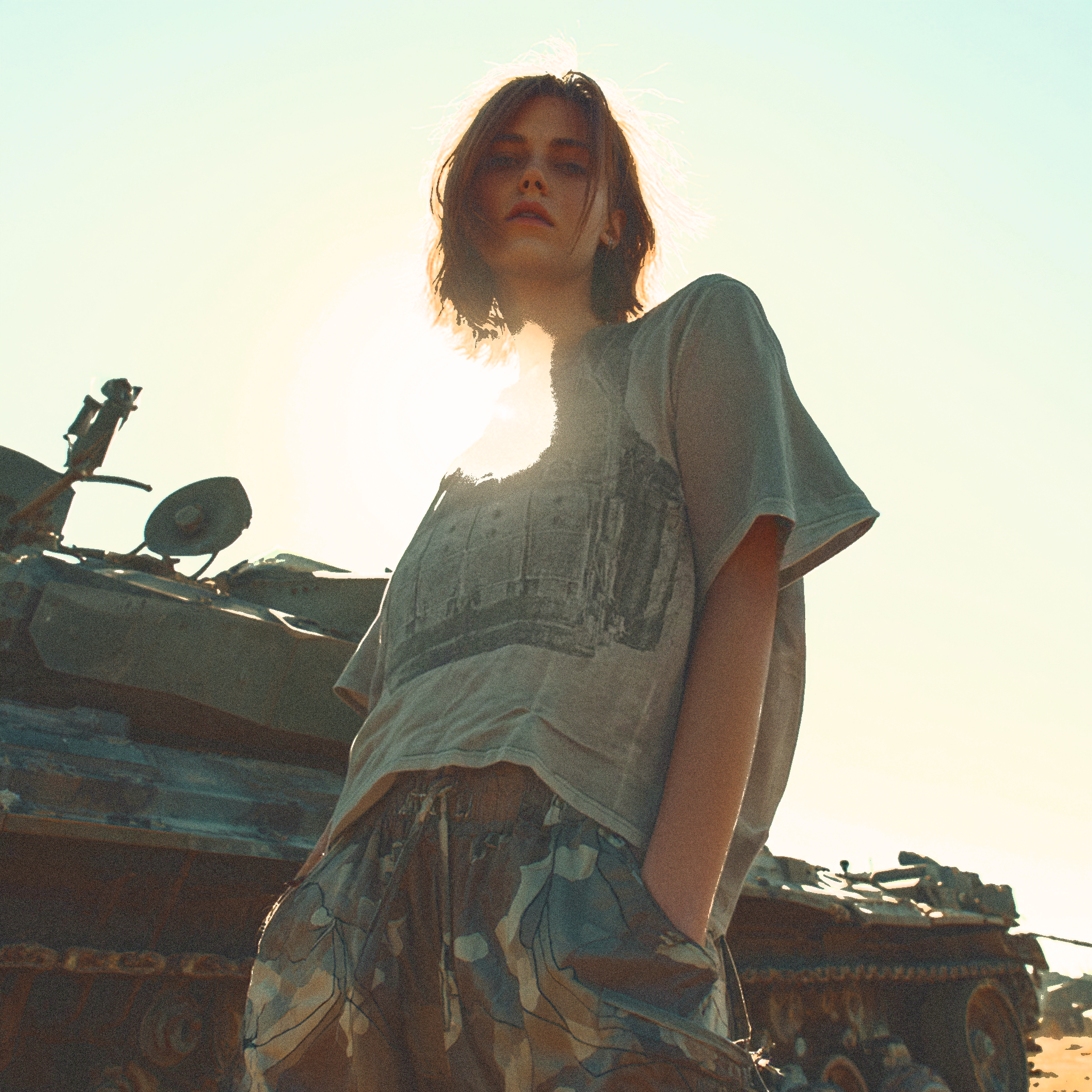 Vest – Grey Armor-Inspired Oversized Tee | ANOINTED